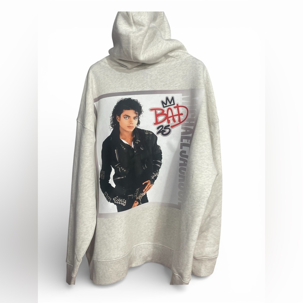 Gray Graphic Hoodie unisex size L/XL Ptp 26 King of Pop MJ new